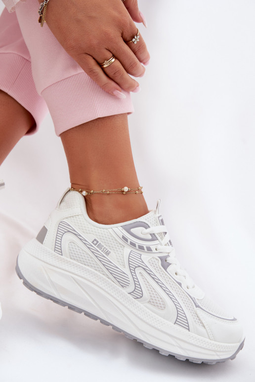 baskets Chaussures modèle baskets Féminin Big Star TT274325 HI-POLY SYSTEM couleur blanche