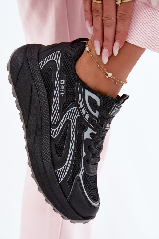 baskets Chaussures modèle baskets Féminin Big Star TT274327 HI-POLY SYSTEM couleur noire