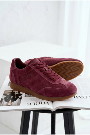 Baskets en daim femme Big Star TT274227 couleur bordeaux