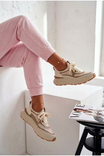 baskets Féminin Big Star TT274571 HI-POLY SYSTEM beige 2