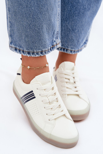 Eko Peau Chaussures modèle baskets Féminin Big Star TT274306 couleur blanche