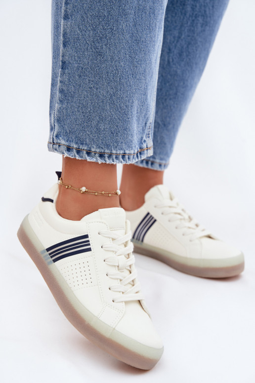 Eko Peau Chaussures modèle baskets Féminin Big Star TT274306 couleur blanche