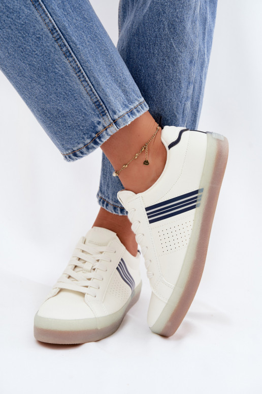 Eko Peau Chaussures modèle baskets Féminin Big Star TT274306 couleur blanche