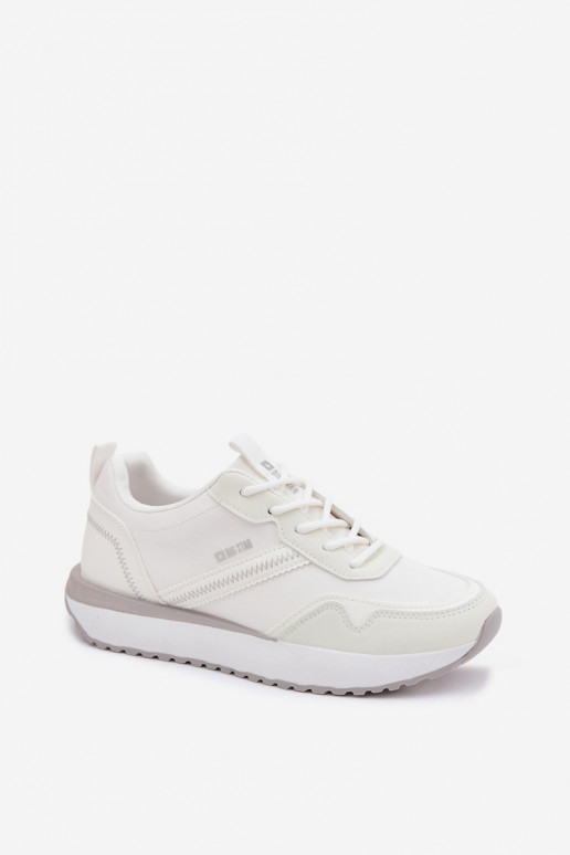 Chaussures modèle baskets Féminin avec une plateforme Big Star TT274279 couleur blanche