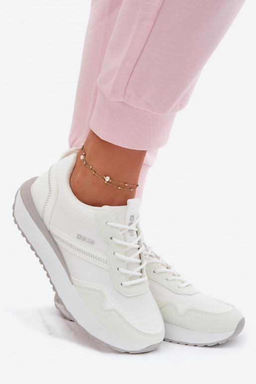 Chaussures modèle baskets Féminin avec une plateforme Big Star TT274279 couleur blanche