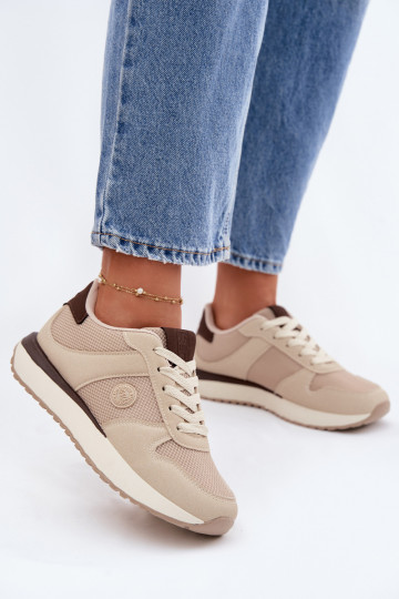 Baskets de sport femmes à plateforme Big Star TT274275 couleur sable 2