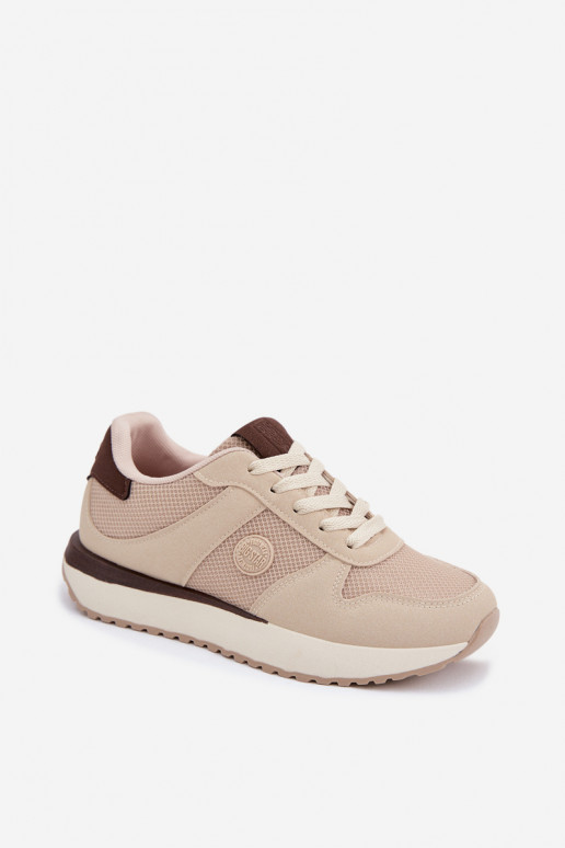 Chaussures modèle baskets Féminin avec une plateforme Big Star TT274275 beige