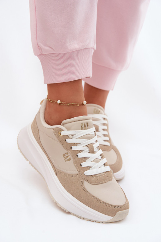 Chaussures modèle baskets Féminin avec une plateforme GAP PENELOPE GPDANS6155300049 beige