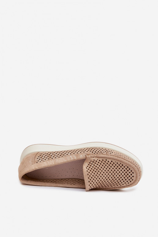 Mocassins pour femmes avec éléments en dentelle Sergio Leone MK097H couleur dorée