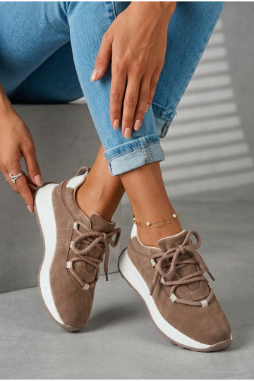 Baskets en daim pour femmes Bemela couleur marron 2
