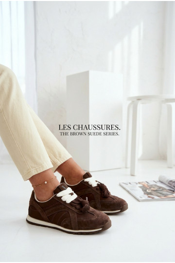 Baskets en daim pour femmes Vinceza 86427 chocolat 2