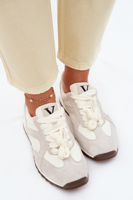 en daim Chaussures modèle baskets Féminin Vinceza 86427 couleur grise