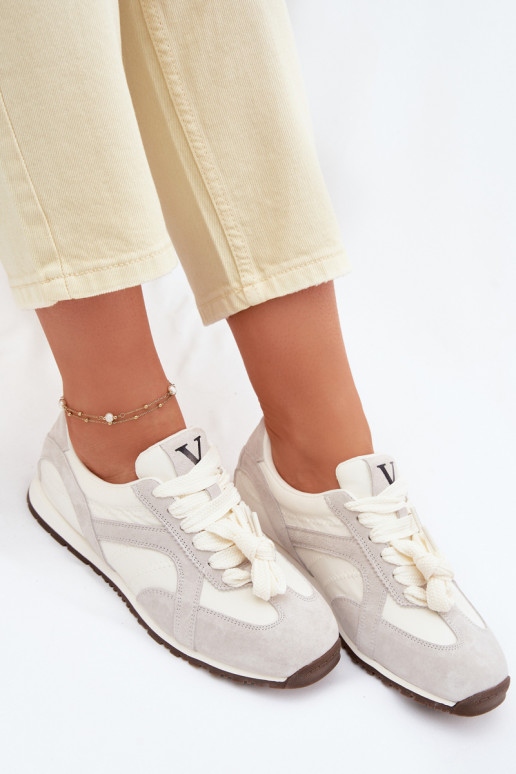 en daim Chaussures modèle baskets Féminin Vinceza 86427 couleur grise