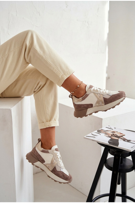 en daim Chaussures modèle baskets Féminin Kobbo 66954 beige