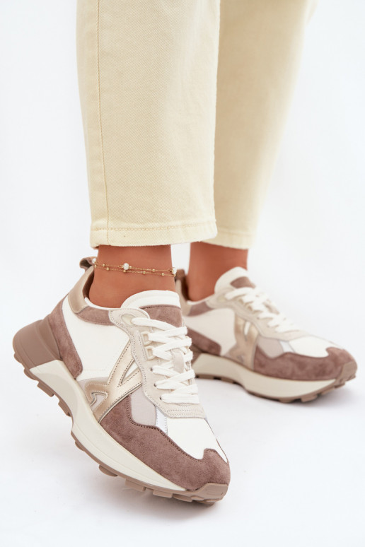 en daim Chaussures modèle baskets Féminin Kobbo 66954 beige