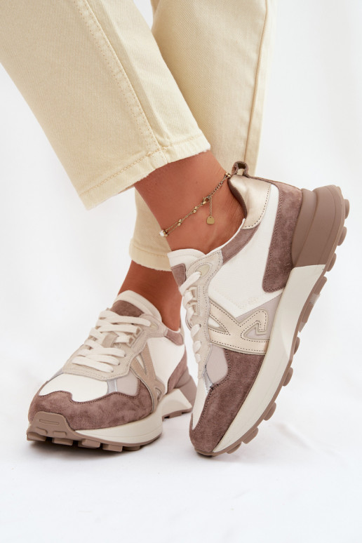 en daim Chaussures modèle baskets Féminin Kobbo 66954 beige