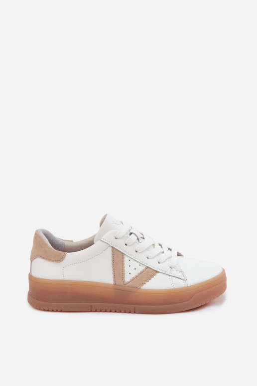 Chaussures modèle baskets FémininActivéturalnej Skóry avec une plateforme Vinceza 79597 couleur blanche