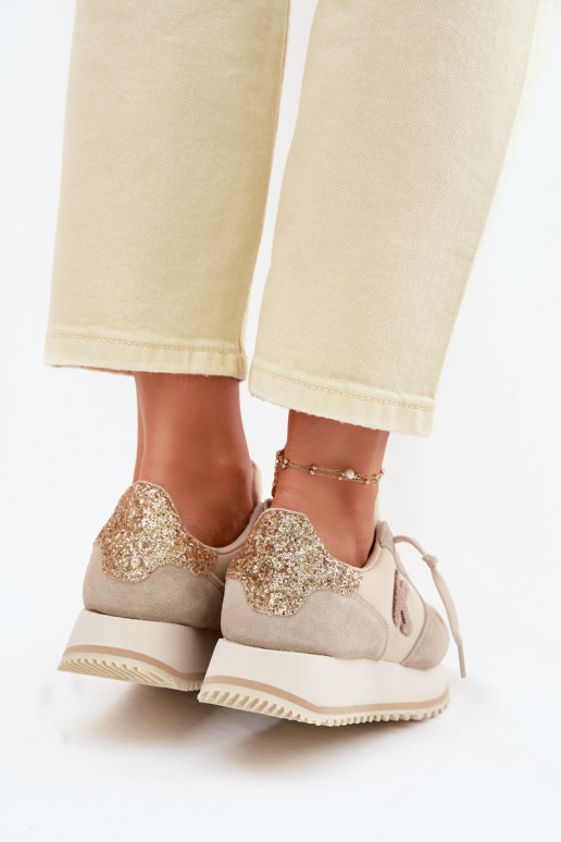 Peau en daim Chaussures modèle baskets Féminin avec une plateforme Kobbo 100103 beige