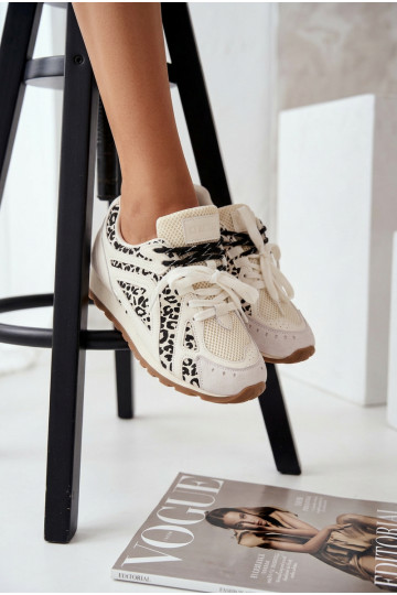 Baskets en cuir daim pour femmes Big Star TT274548 blanches
