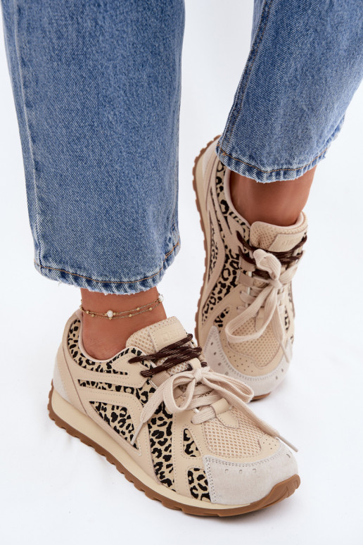 Peau en daim Chaussures modèle baskets Féminin Big Star TT274549 beige