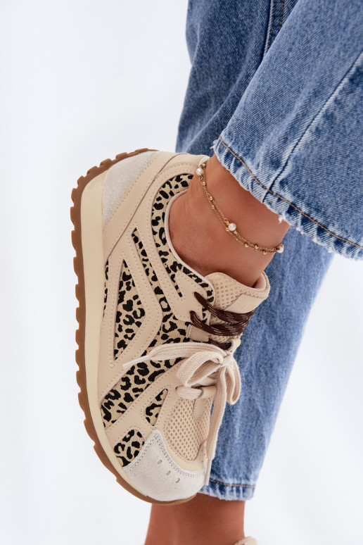 Peau en daim Chaussures modèle baskets Féminin Big Star TT274549 beige