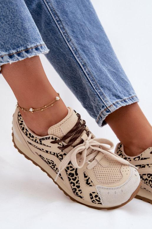 Peau en daim Chaussures modèle baskets Féminin Big Star TT274549 beige