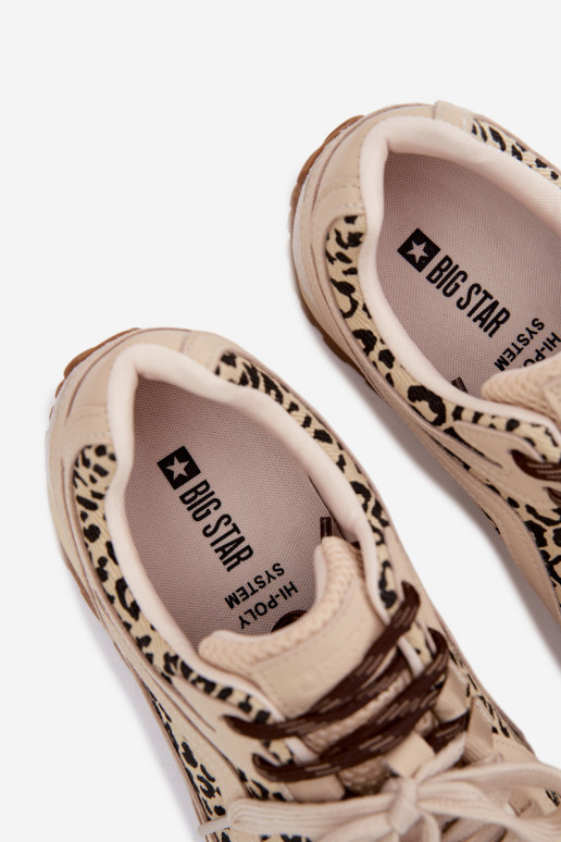 Peau en daim Chaussures modèle baskets Féminin Big Star TT274549 beige