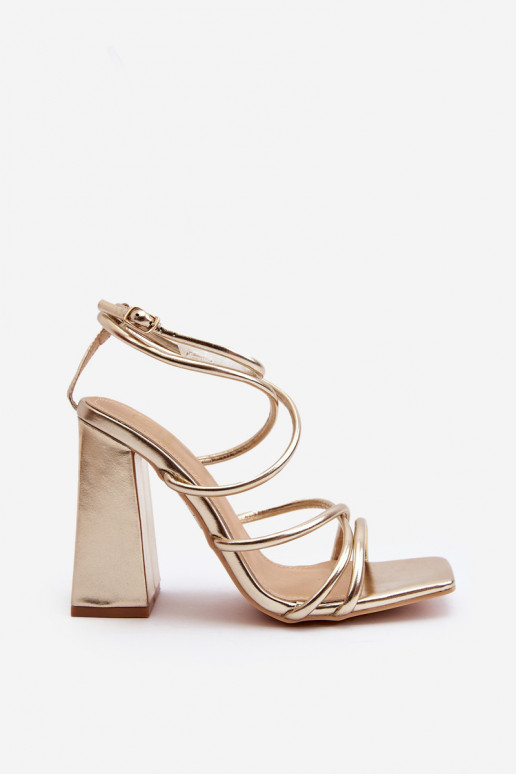 À la mode Sandales à talons hauts couleur dorée Josette