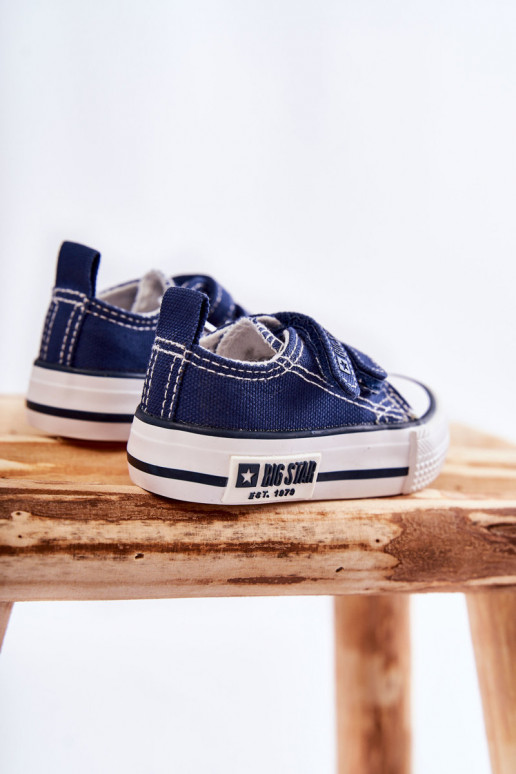 Puéril  chaussures décontractées avec attaches adhésives BIG STAR KK374081 bleu foncé