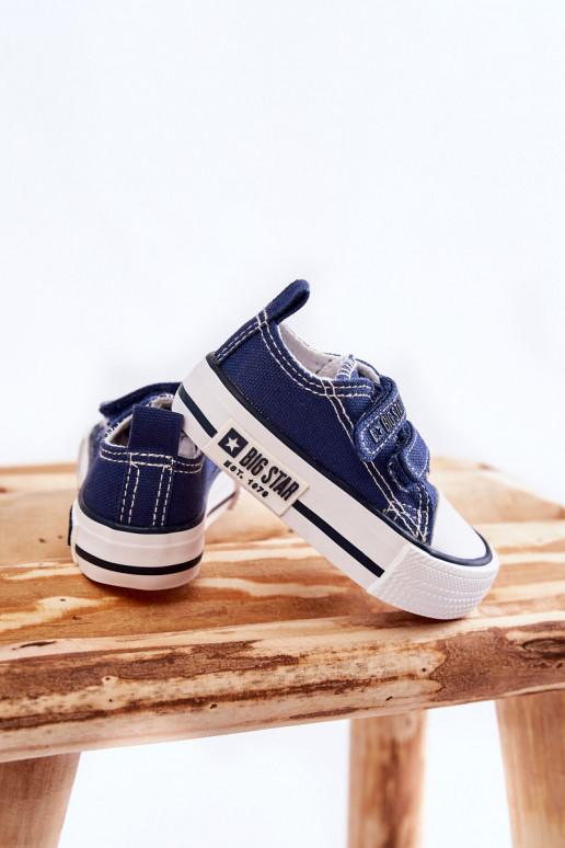 Puéril  chaussures décontractées avec attaches adhésives BIG STAR KK374081 bleu foncé