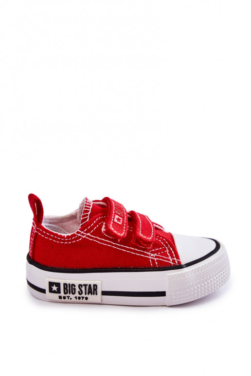 Puéril  chaussures décontractées avec attaches adhésives BIG STAR KK374082 couleur rouge