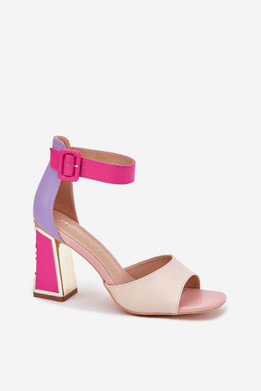 Style élégant Sandales à talons hauts pour femme beige-couleur rose Rosazara
