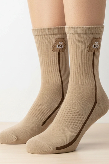 Chaussettes chaudes sable avec ourson Sella 2