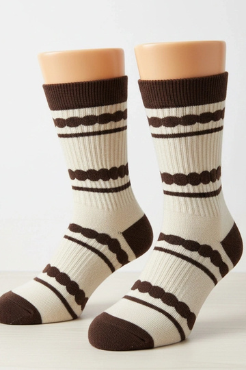 Chaussettes beiges avec des inserts marron Sella