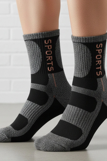 Chaussettes chaudes grises pour femmes avec un accent rose Siera 2