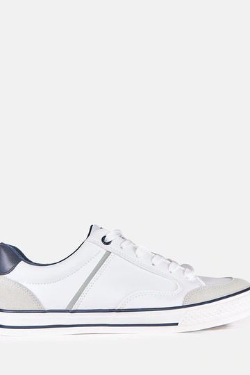 Baskets blanches pour hommes avec des inserts bleu marine William 2