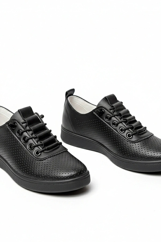 Baskets noires à enfiler perforées Adèle