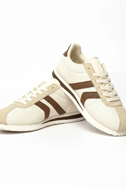 Baskets sportives couleur sable et...