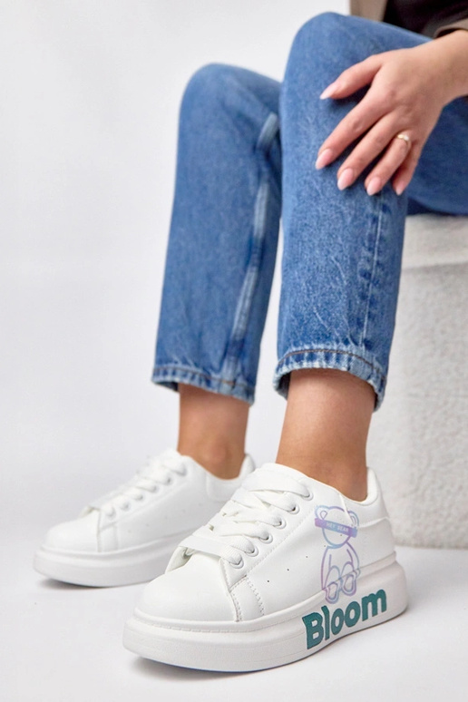 Baskets à plateforme blanches avec...