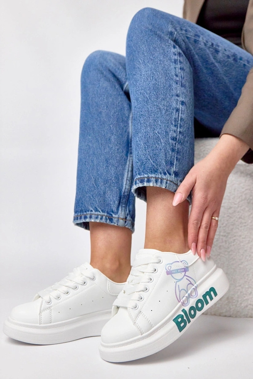 Baskets à plateforme blanches avec...