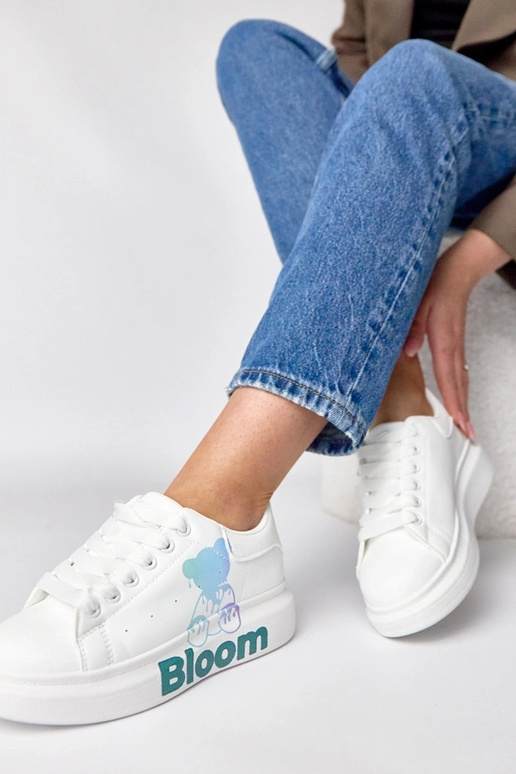 Baskets à plateforme blanches avec...