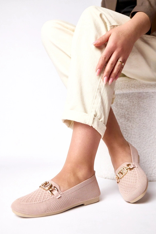 Mocassins en tissu roses avec...