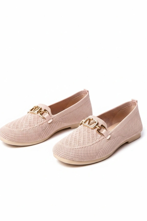 Mocassins en tissu roses avec...