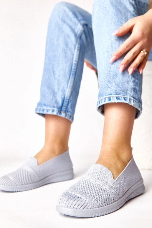 Baskets de tennis en tissu grises à...