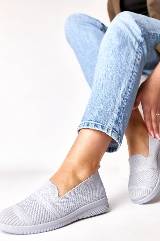 Baskets de tennis en tissu grises à...