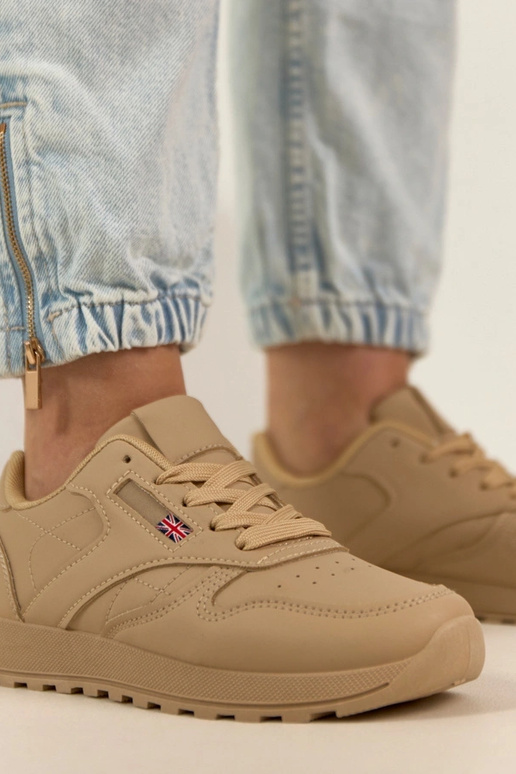 Baskets quotidiennes couleur sable à...