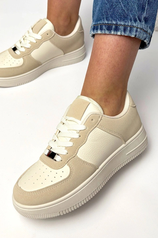 Baskets couleur sable à plateforme...