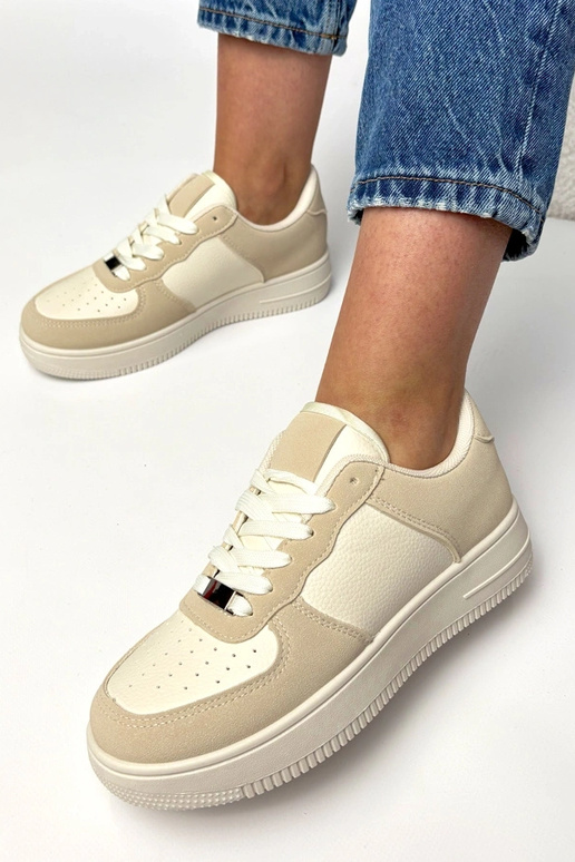 Baskets couleur sable à plateforme...