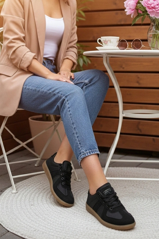 Baskets plateforme noires Valentine