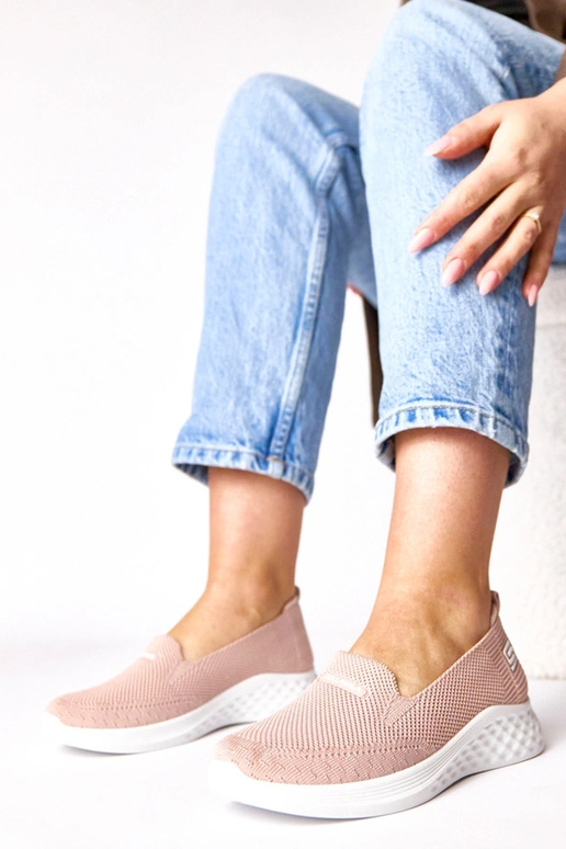 Baskets en tissu roses à enfiler Zoe